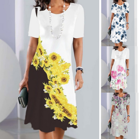 🌻Női alkalmi nyomtatott ruha