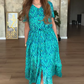 🌸Női plus size V-nyakú virágmintás ruha