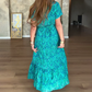 🌸Női plus size V-nyakú virágmintás ruha