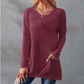 🔥 [M-5XL] 🌸👚 Női Kényelmes Hosszú Ujjú Póló Kerek Nyakkal és Zsebbe