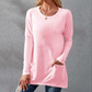🔥 [M-5XL] 🌸👚 Női Kényelmes Hosszú Ujjú Póló Kerek Nyakkal és Zsebbe