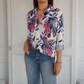🌺Elegáns növények nyomtatott gombos ing
