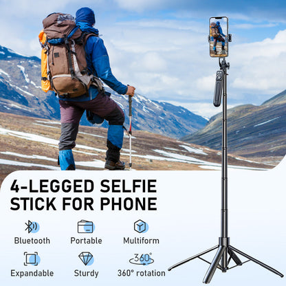 📱 50% kedvezmény! Négylábú szelfibot – egy gombnyomással kinyitható, 180 cm-re nyújtható, és bármilyen felületen sziklaszilárd! ✨🎥