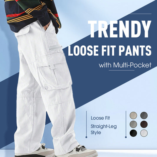 🔥👖Férfi divatos, bő szabású nadrág több zsebbel