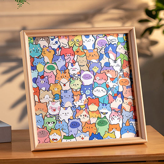 ✨ DIY fa macska színező puzzle keret