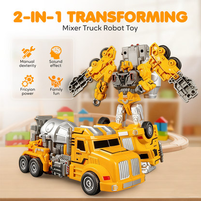 👷Kétfunkciós átalakítható keverőautó robot játék