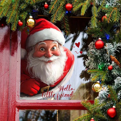 🎄Vásároljon 1 kap 2 ingyenes🎅🏻 Karácsonyi Mikulás és hópehely ablakmatrica