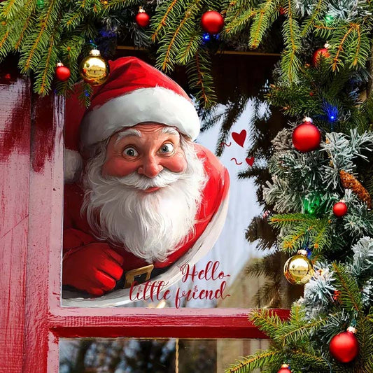 🎄Vásároljon 1 kap 2 ingyenes🎅🏻 Karácsonyi Mikulás és hópehely ablakmatrica