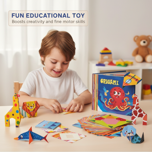 🧠 Gyerekek számára készült, önállóan összeállítható origami kézműves készlet (3–8 éves korosztály) ✂️