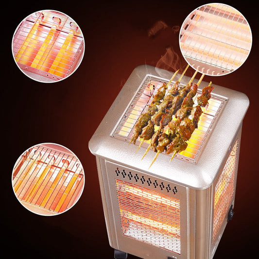 5 oldalas hordozható elektromos fűtőberendezés BBQ grill tetejével