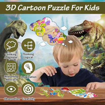🦖 3D-s oktató puzzle gyerekeknek