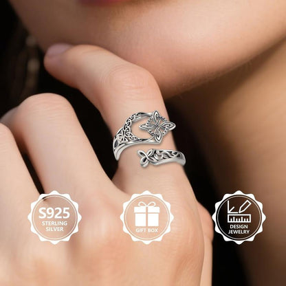 💍S925 sterling ezüst kelta csomós nyitott gyűrű✨