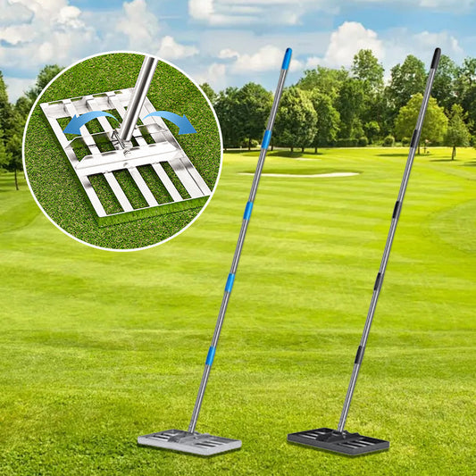 ⛳🌱 Rozsdamentes acélból készült gyepsimító és kerti gereblye – precíziós simítóeszközök golfpályákhoz, gyepekhez és homokos területekhez