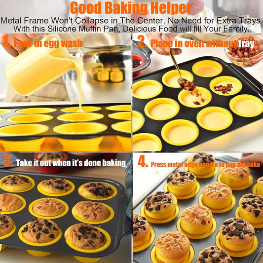 🧁Időkorlátozott 50% kedvezmény🔥Összecsukható szilikon muffin sütőforma