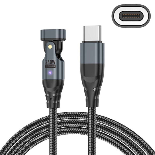 🔥PD 240 W-os, 180°-ban forgatható, mágneses rögzítésű 3 az 1-ben töltőkábel