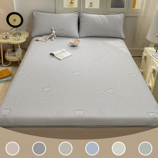🧊Hűsítő, lélegző, aranyos mackós jacquard háromrészes ágyneműkészlet