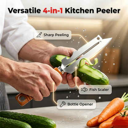 🔪 Hámozz, szeletelj és tisztíts – 4 az 1-ben konyhai hámozó – Utánvétes 🥕✨