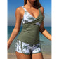 🌴Trópusi Mintás Magas Dereku Tankini Szett: Karcsúsító Hatás – Raktáron! 👙