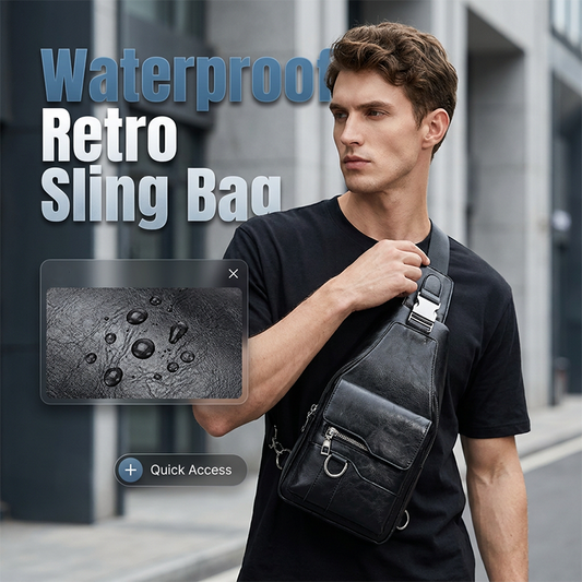 🎒Férfi retro vízálló műbőr válltáska🧳– Elengedhetetlen kiegészítő a mindennapi ingázáshoz✨