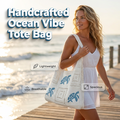 🌸 30% OFF NOW! 🌸Turtle Pattern Crochet Tote Bag