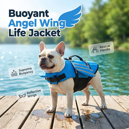 🛡️🐕 Fényvisszaverő csíkokkal ellátott kutyamentőmellény – kiváló úszóképesség, gyors mentéshez alkalmas fogantyú