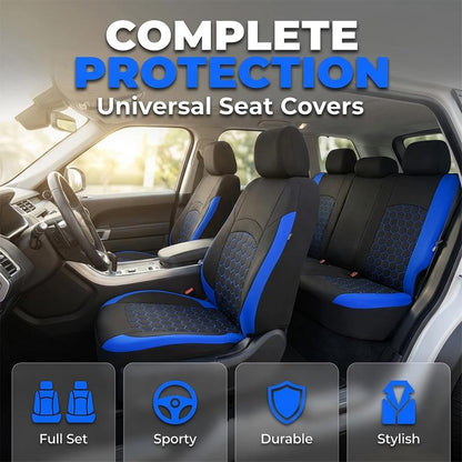🚗✨ Univerzális 9 részes autóüléshuzat-szett – Elegáns védelem minden 5 üléses autóhoz