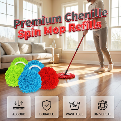✨1+1 ingyen✨Chenille Spin felmosófej csere