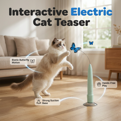 🐱🦋 Elektromos macska-játék – forgó pillangó, automatikus lejátszás, tapadókorongos szórakozás!