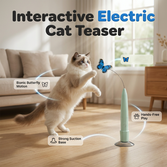 🐱🦋 Elektromos macska-játék – forgó pillangó, automatikus lejátszás, tapadókorongos szórakozás!