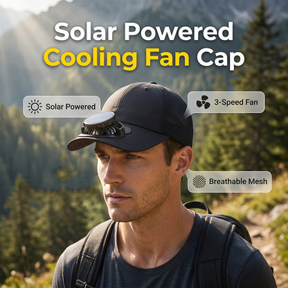 🧢❄️Légzős kültéri baseball sapka 3 sebességes ventilátorral, napelemes rendszerrel