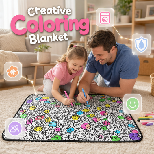 🎨👨‍👩‍👧‍👦Családi, szülő-gyermek közös DIY festőtakaró – egy takaró, végtelen kreativitás🖍️✨
