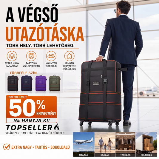 🧳 Bővíthető, nagy kapacitású utazótáska – Több hely, amikor szüksége van rá
