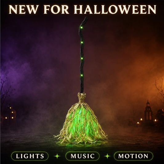 🧹 Elektromos boszorkánysövény dekoráció – ✨ Dinamikus, lebegő tánc és zökkenőmentes, varázslatos Halloween hangulat 🎃✨