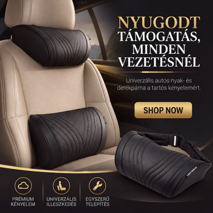 🚘 Prémium autósülés fejtámla és deréktámasztó párna