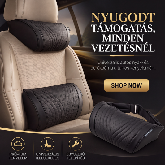 🚘 Prémium autósülés fejtámla és deréktámasztó párna