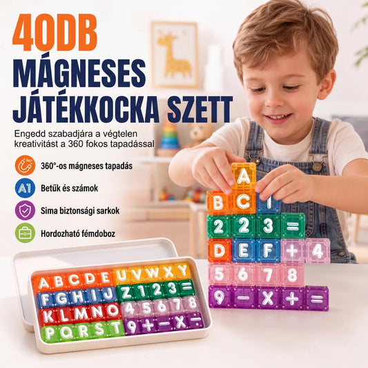 🧩Mágneses ábécés számkockák gyerekeknek