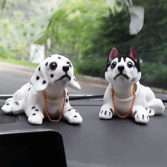 🐶🚗 Cuki kutyás bólogatós autó műszerfal dekoráció ✨