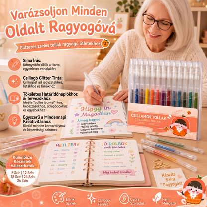 💖50%-os kedvezmény az iskolakezdés alkalmából💖 Glitteres gél toll – naplóíráshoz és rajzoláshoz is alkalmas, rendkívül praktikus 🎯