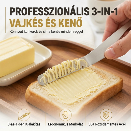 🧇1+1 ingyen🔪3 az 1-ben professzionális 304 rozsdamentes acél vaj- és kenőkés