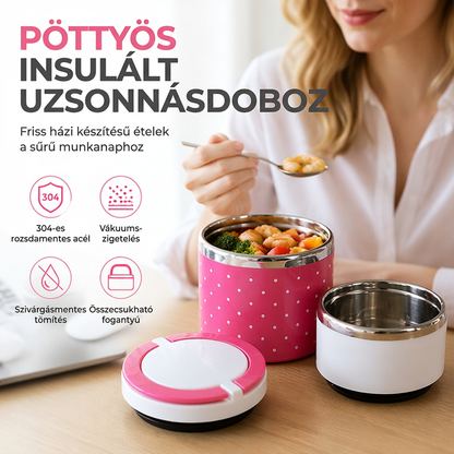 🍱Hordozható szigetelt rozsdamentes acél ebédláda