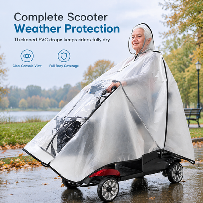 🌧️ Mobilitási segédeszköz esővédő – Teljes lefedettségű, vízálló PVC-tető